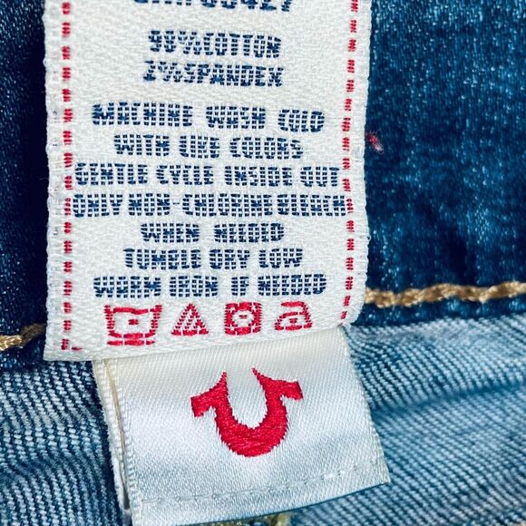 True Religion Straight Blue Denim Jeans Size 26 - Picture 8 of 11